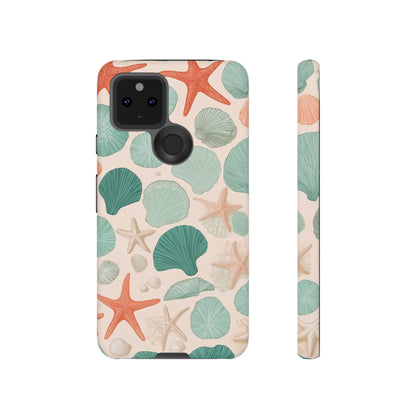 Google Pixel Case - Coastal Seashells and Starfish Pattern
