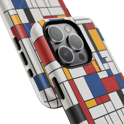 Modern Grid Primary iPhone Case - Premium MagSafe Protective Cover