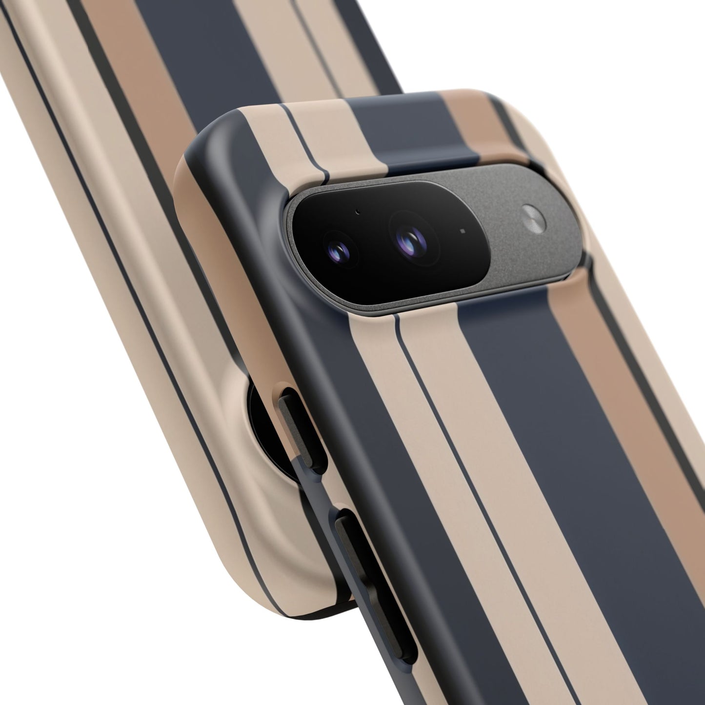 Google Pixel Case - Classic Racing Navy Beige Stripe
