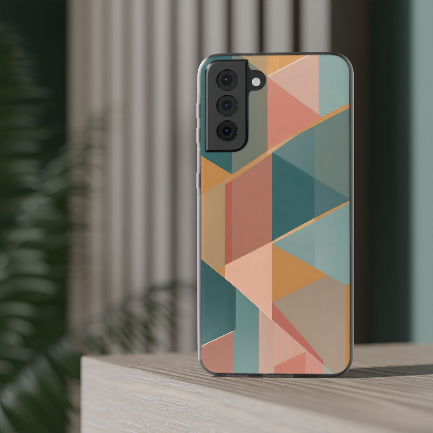Geometric Overlap Shapes Phone Case - Mustard, Coral & Teal Modern Art