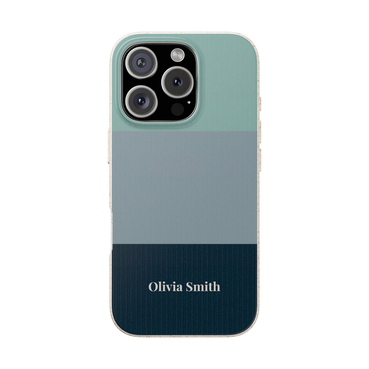 Personalised Eco-friendly iPhone Case - Custom Name Phone Case - Minimal Colour Block Design