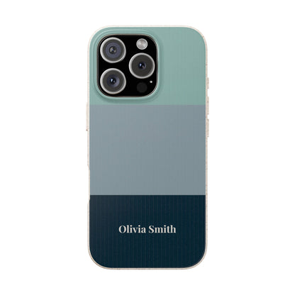 Personalised Eco-friendly iPhone Case - Custom Name Phone Case - Minimal Colour Block Design