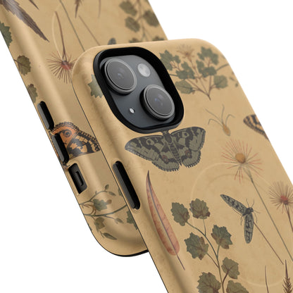 British Moth Trap Garden iPhone Case – Vintage Botanical Night Design