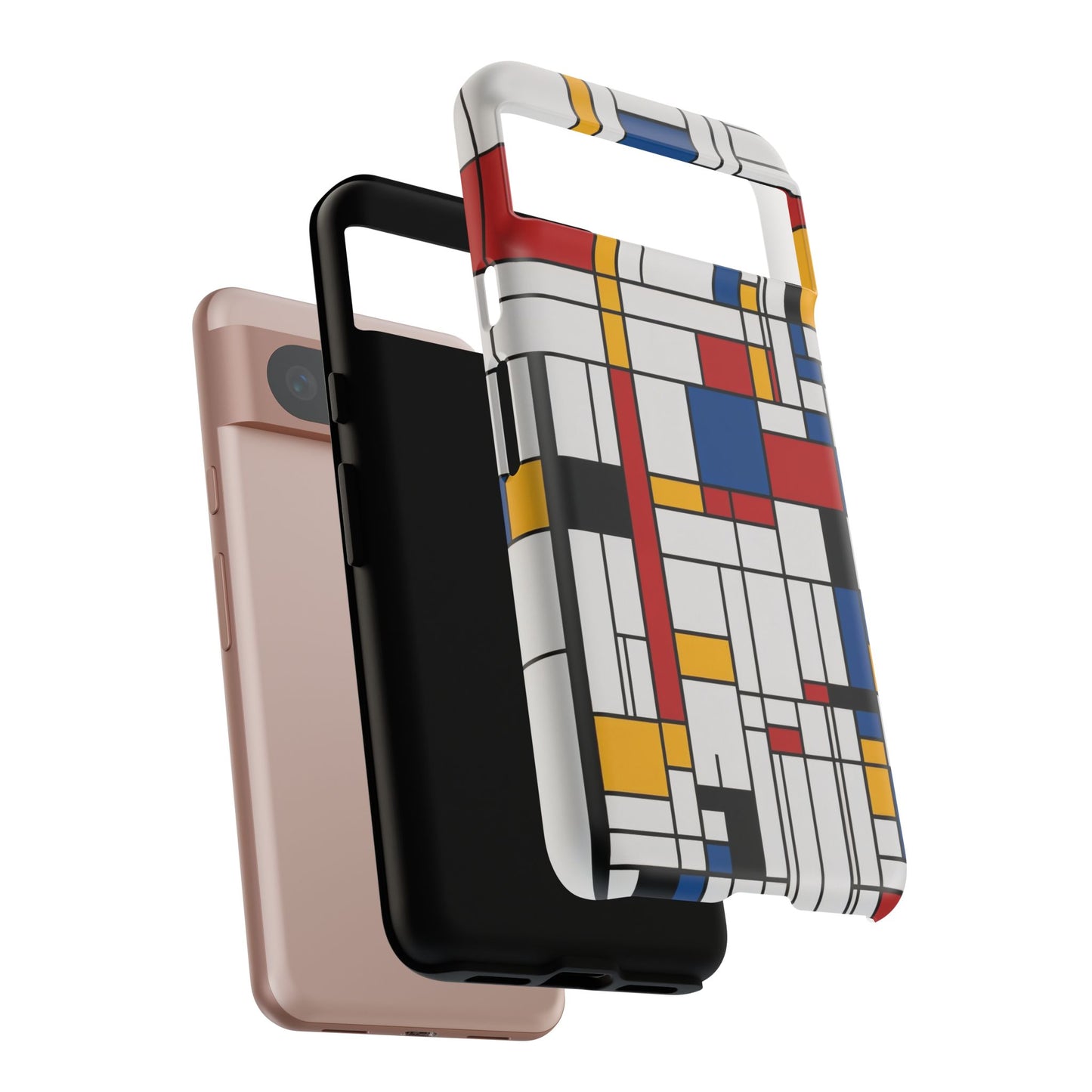 Google Pixel Case Mondrian Geometric Modern Art Design Matte Finish
