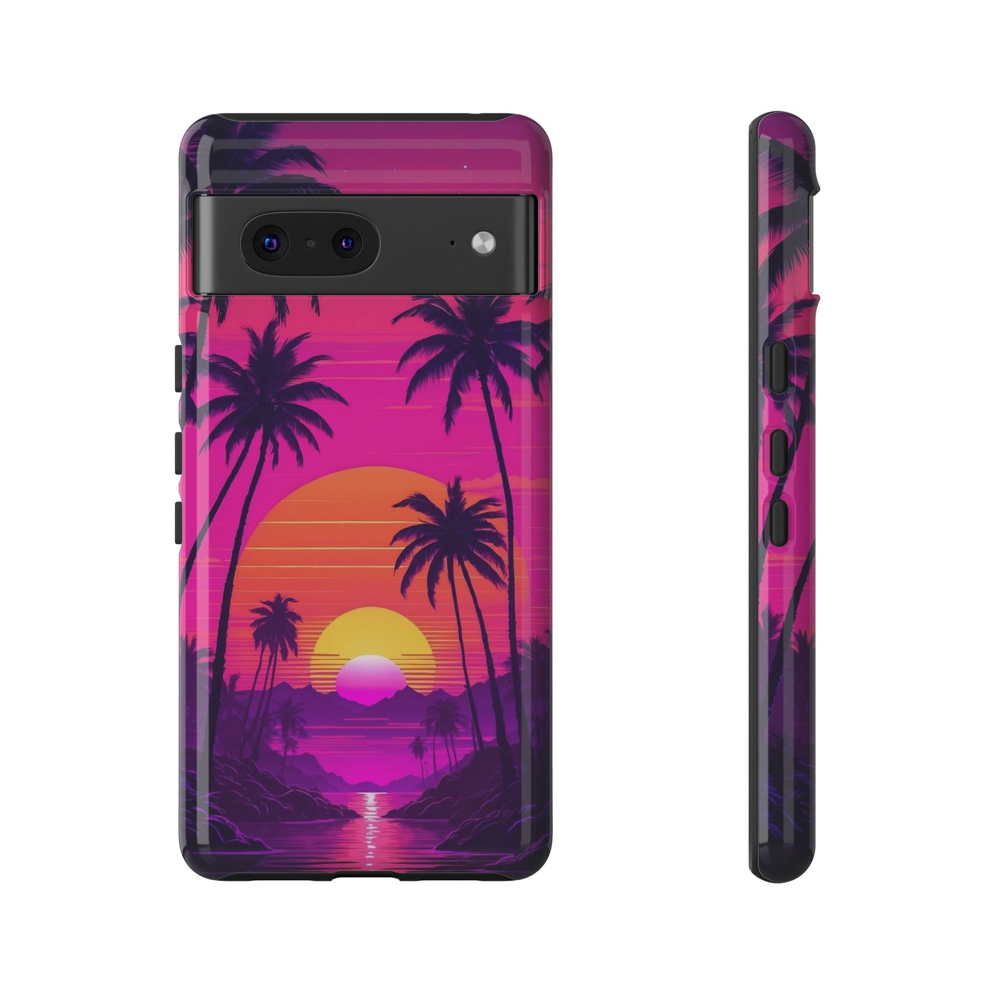 Google Pixel Case - Tropical Sunset Palm Paradise