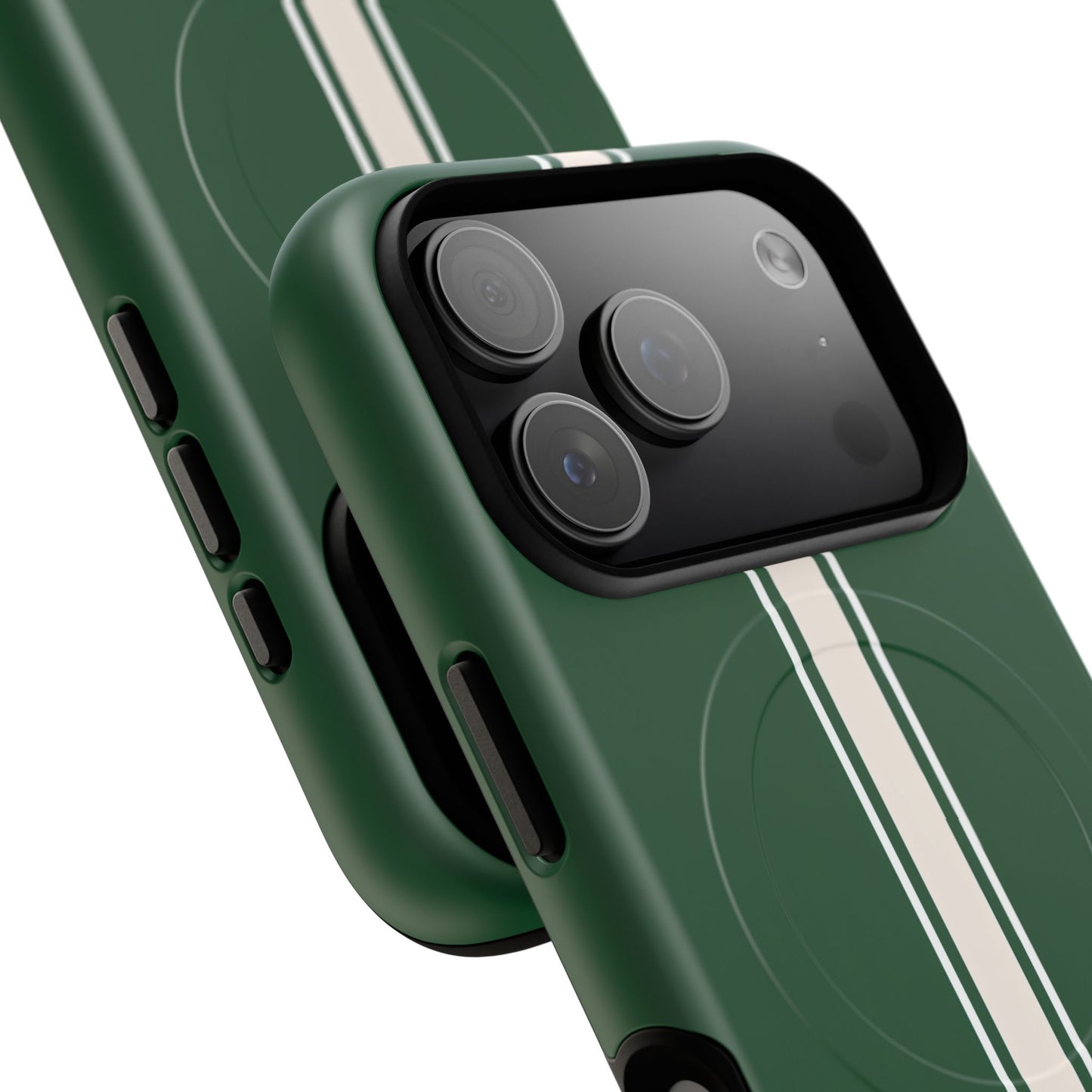 British Racing Green Stripe iPhone Case – Shockproof MagSafe® Compatible Cover