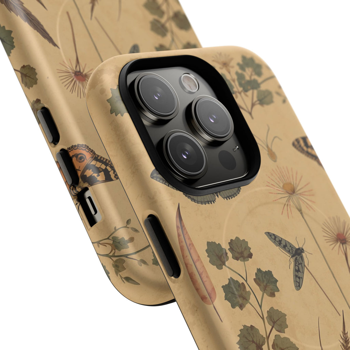 British Moth Trap Garden iPhone Case – Vintage Botanical Night Design