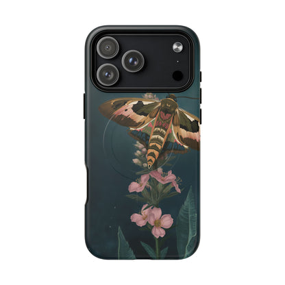 Rosebay at Midnight British Moth Botanical iPhone Case
