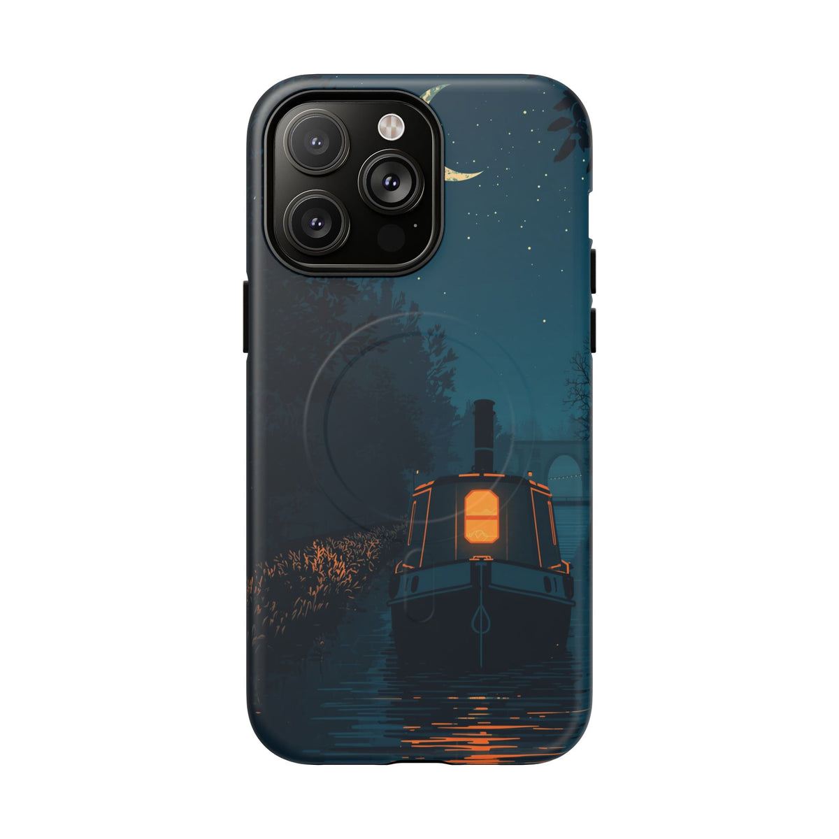 iPhone Night Narrowboat Canal Premium MagSafe Case