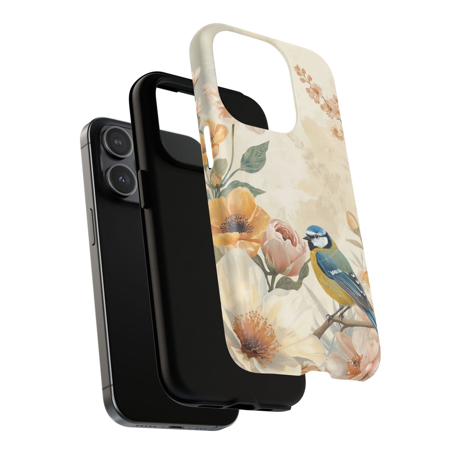 iPhone Floral Blue Tit MagSafe Tough Case