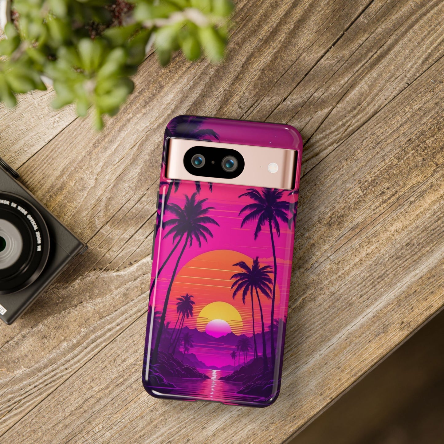 Google Pixel Case - Tropical Sunset Palm Paradise