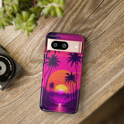 Google Pixel Case - Tropical Sunset Palm Paradise
