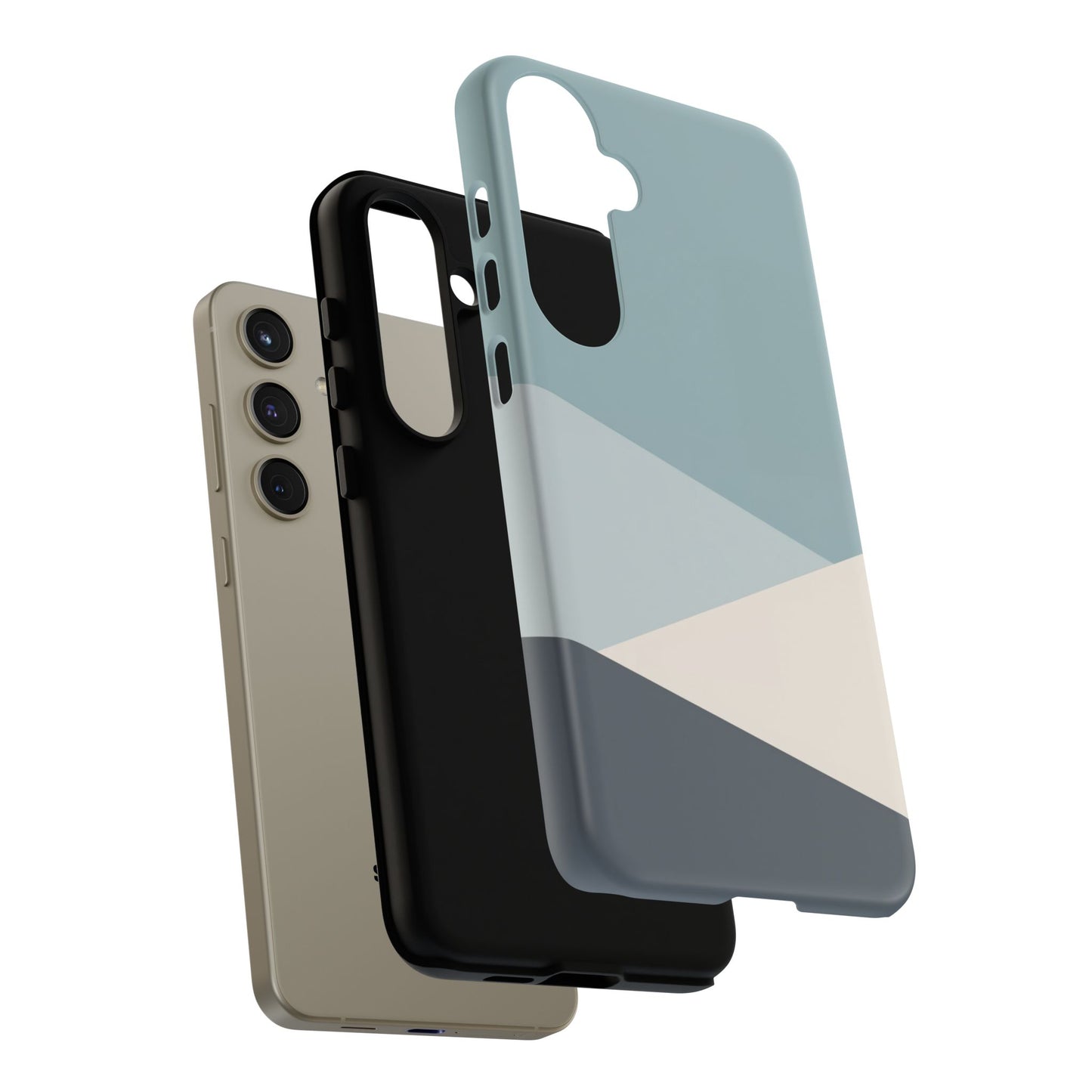 Samsung Galaxy Minimal Geometric Blue Case - Matte Tough Protective Cover