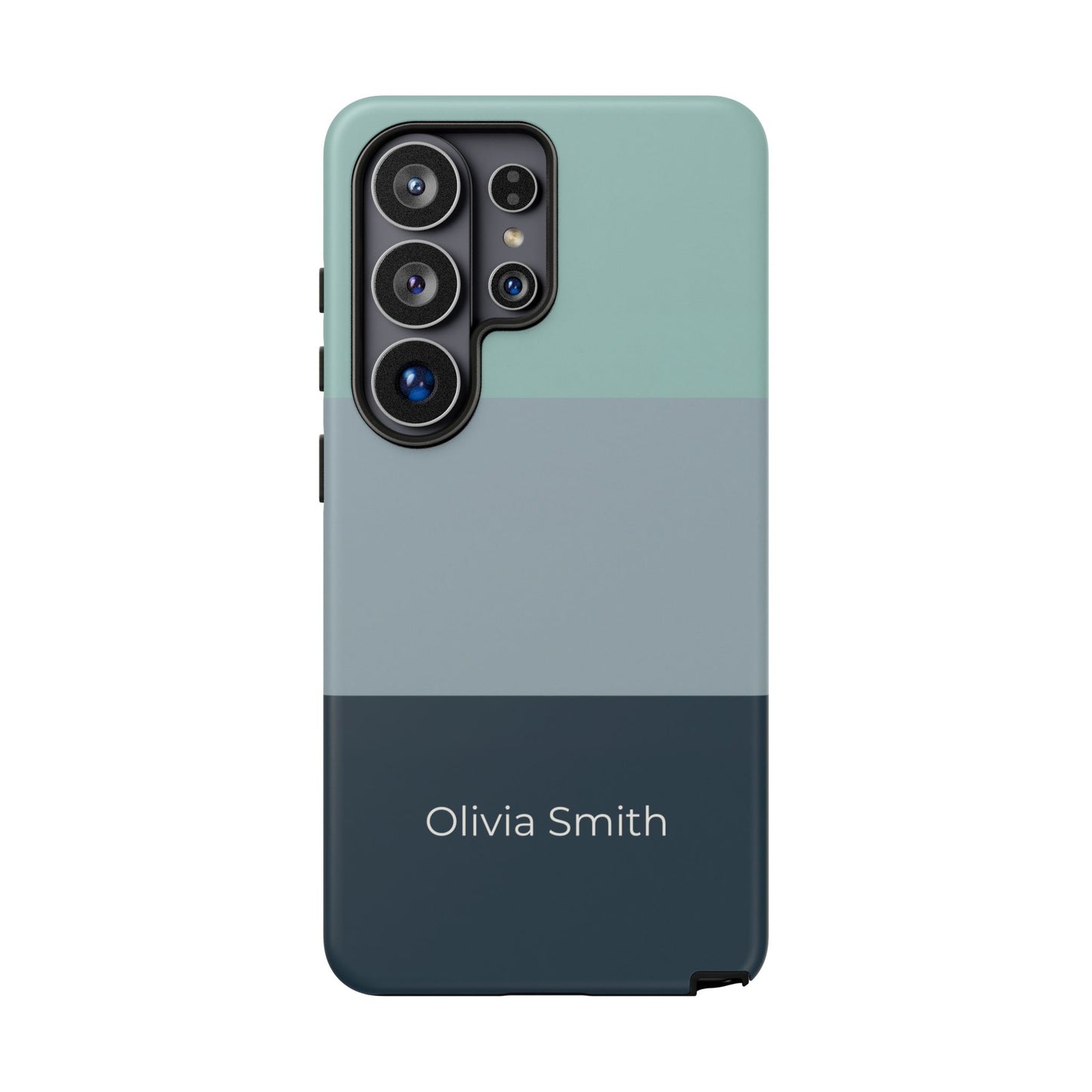 Samsung Galaxy Personalised Name Phone Case - Minimal Colour Block Matte Tough Protective Cover