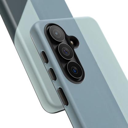 Samsung Galaxy Geometric Blue Phone Case - Minimalist Matte Tough Protective Cover