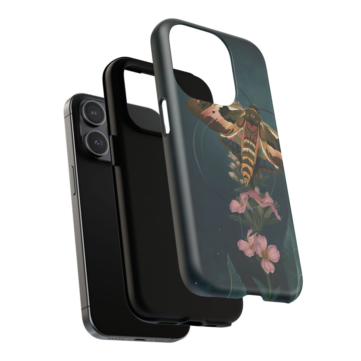 Rosebay at Midnight British Moth Botanical iPhone Case