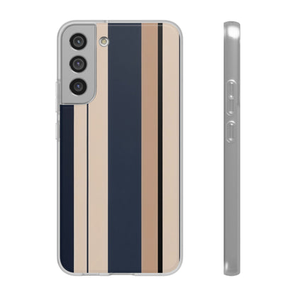 Minimalist Colour Block Stripe Phone Case - Navy, Beige & Charcoal