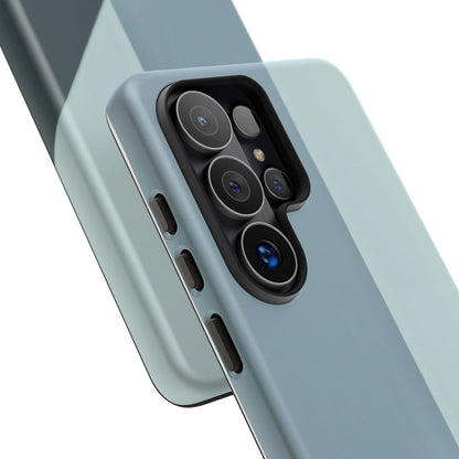 Samsung Galaxy Geometric Blue Phone Case - Minimalist Matte Tough Protective Cover