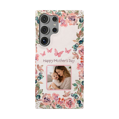 Samsung Galaxy Personalised Mothers Day Case - Custom Photo Watercolour Floral Cover