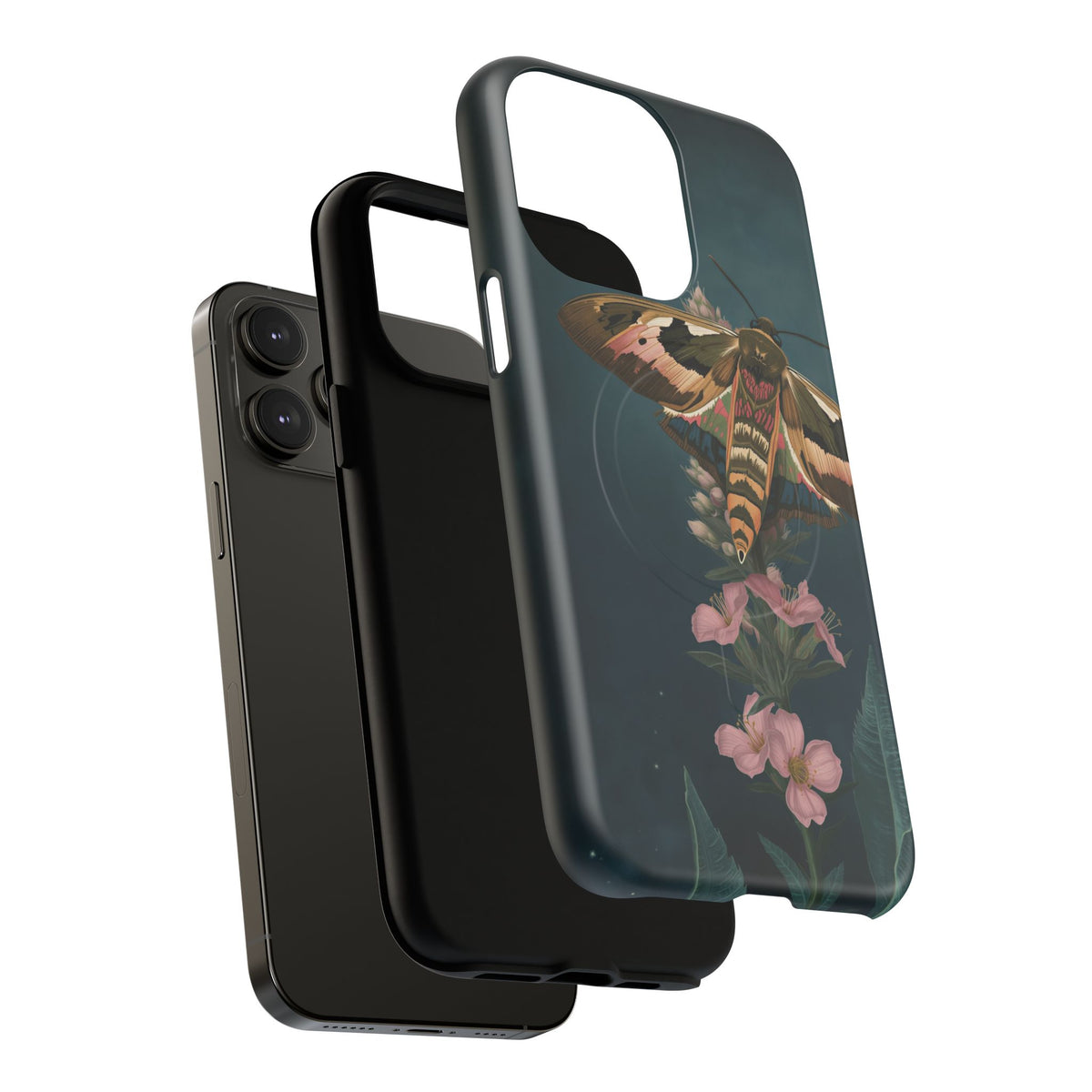 Rosebay at Midnight British Moth Botanical iPhone Case