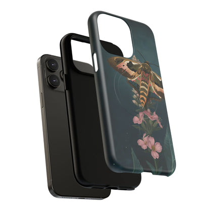 Rosebay at Midnight British Moth Botanical iPhone Case
