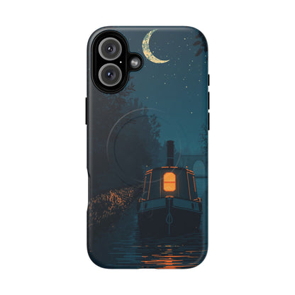 iPhone Night Narrowboat Canal Premium MagSafe Case