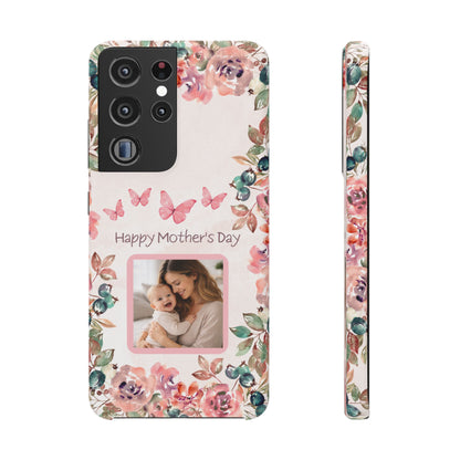 Samsung Galaxy Personalised Mothers Day Case - Custom Photo Watercolour Floral Cover