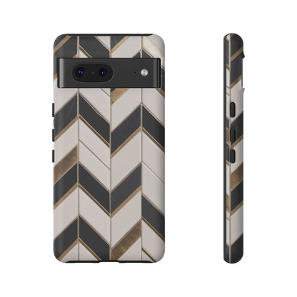 Google Pixel Case - Luxe Chevron Marble Pattern