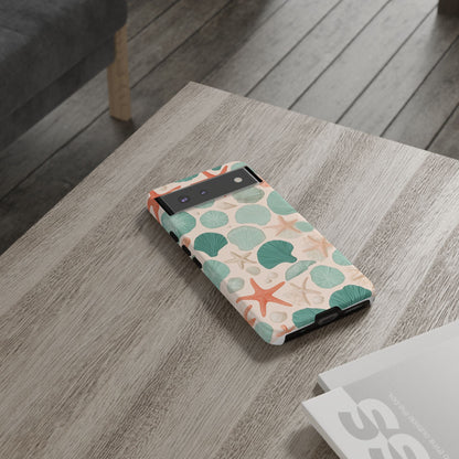 Google Pixel Case - Coastal Seashells and Starfish Pattern