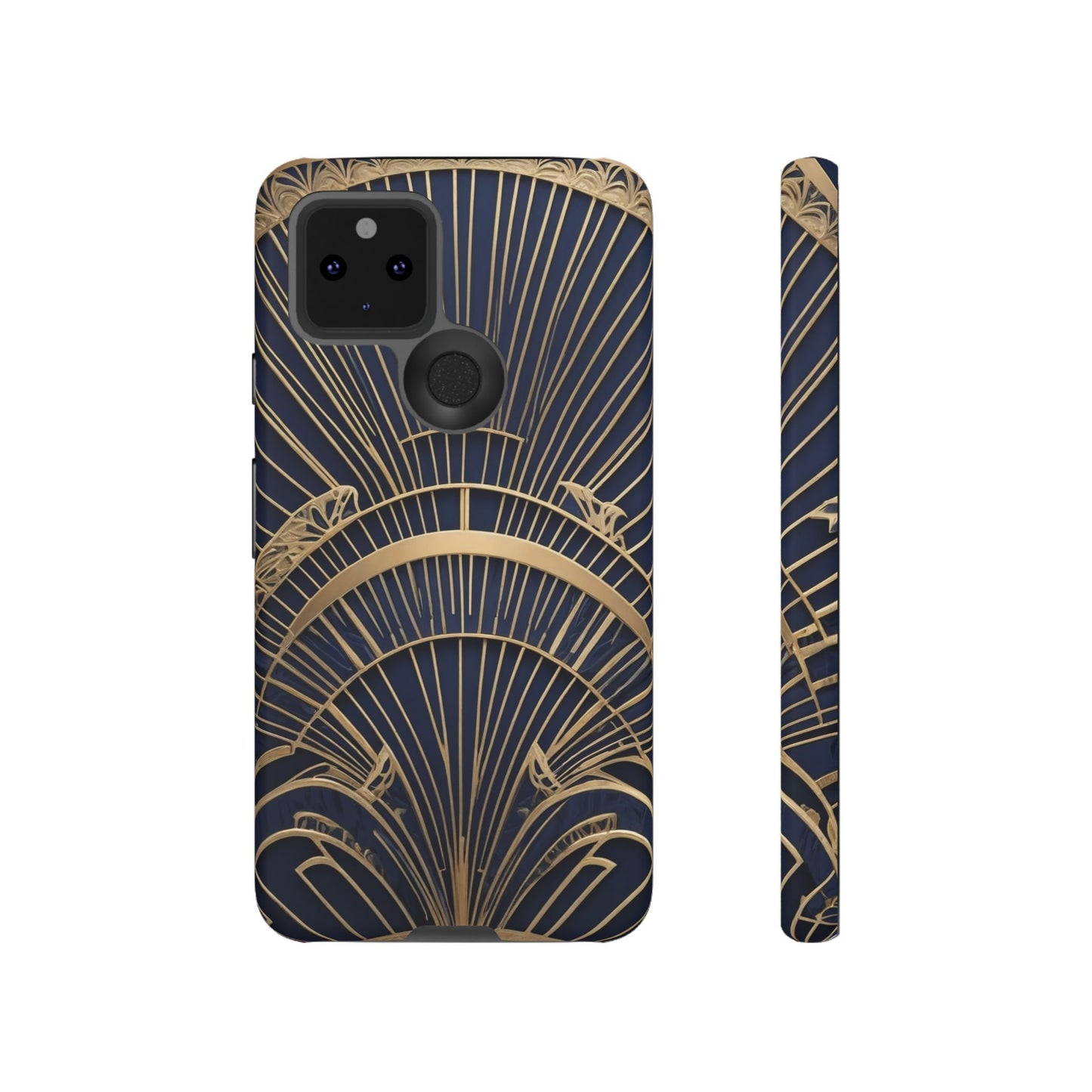 Google Pixel Case - Gatsby Art Deco Gold Fan Design Matte Finish