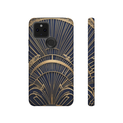 Google Pixel Case - Gatsby Art Deco Gold Fan Design Matte Finish