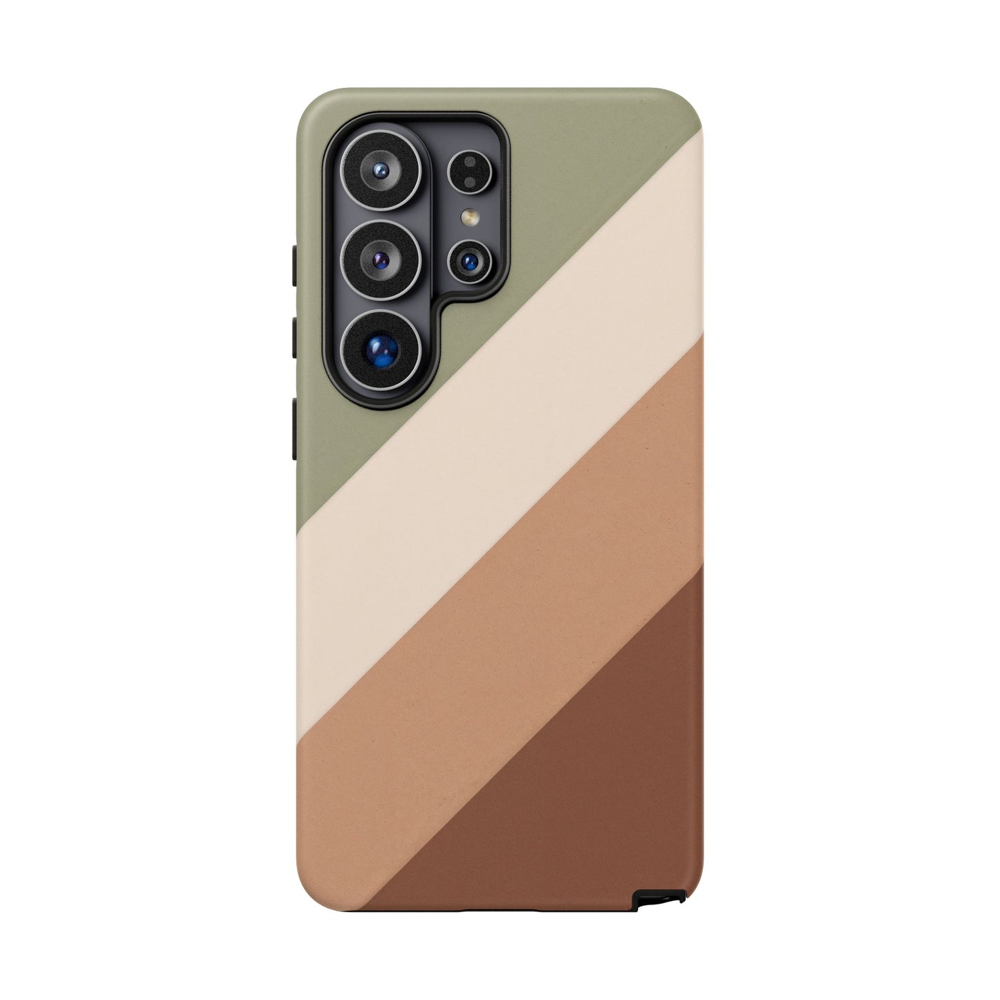 Samsung Galaxy Neutral Stripe Phone Case - Earth Tone Matte Tough Protective Cover