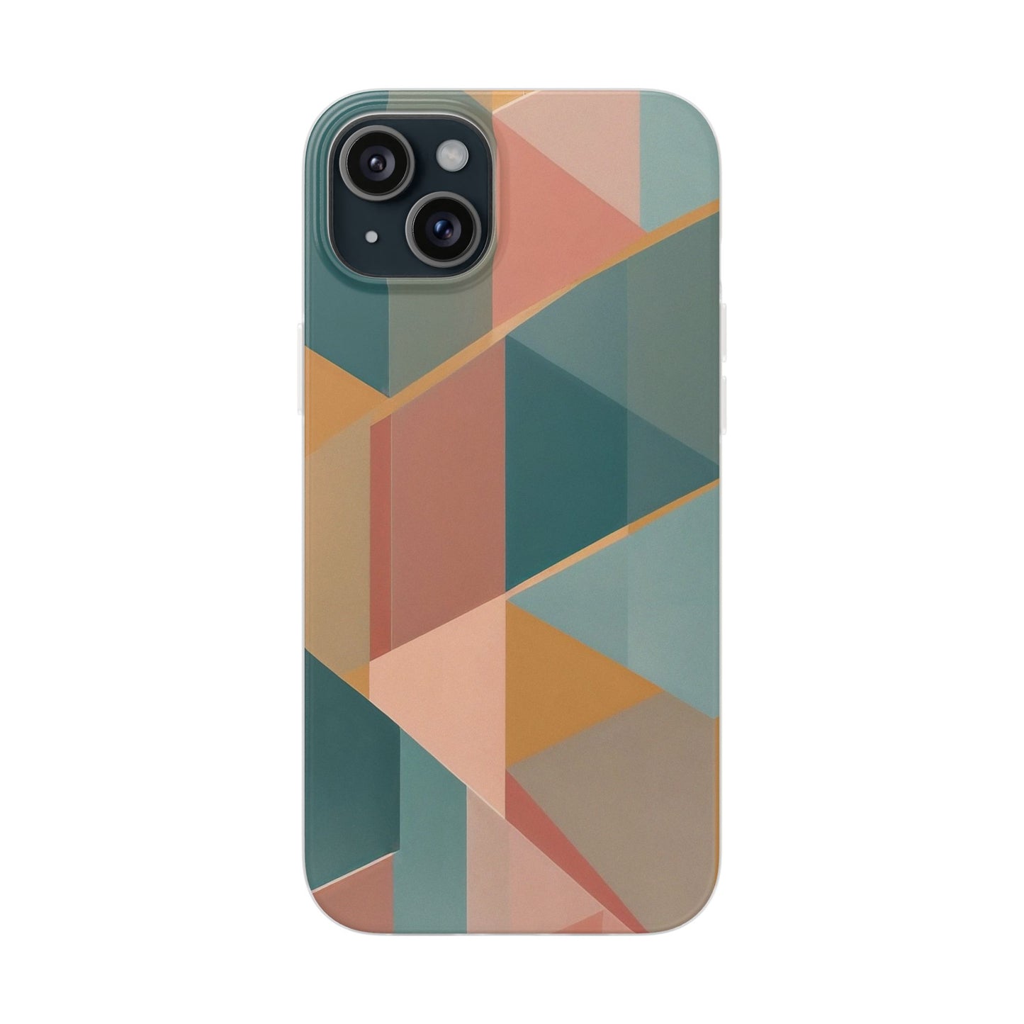 Geometric Overlap Shapes Phone Case - Mustard, Coral & Teal Modern Art