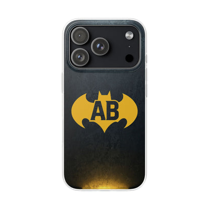 Personalised Bat Superhero Phone Case - Custom Initials Design