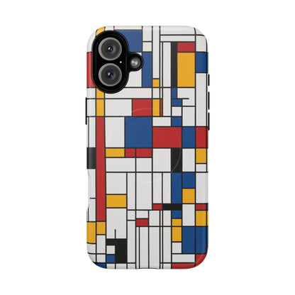 Modern Grid Primary iPhone Case - Premium MagSafe Protective Cover