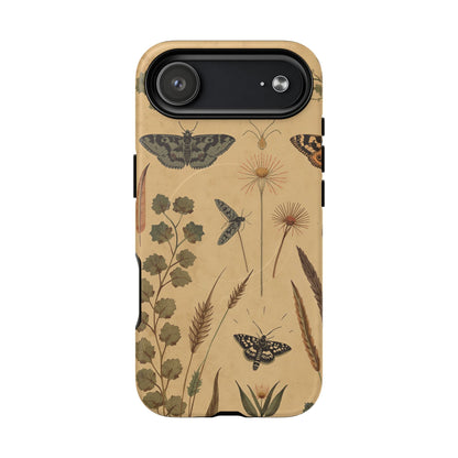 British Moth Trap Garden iPhone Case – Vintage Botanical Night Design