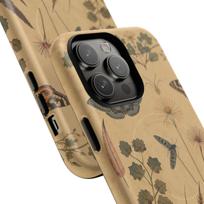British Moth Trap Garden iPhone Case – Vintage Botanical Night Design