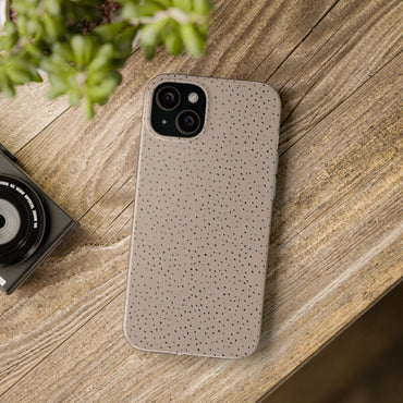 Minimal Micro Leopard Print Phone Case - Taupe & Black Animal Pattern