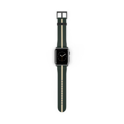 British Racing Green Stripe Apple Watch Strap - Heritage Motorsport Watch Band