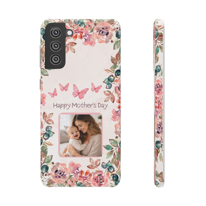 Samsung Galaxy Personalised Mothers Day Case - Custom Photo Watercolour Floral Cover