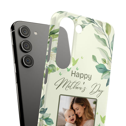 Samsung Galaxy Personalised Mothers Day  Case - Custom Photo Sage Green Botanical Cover
