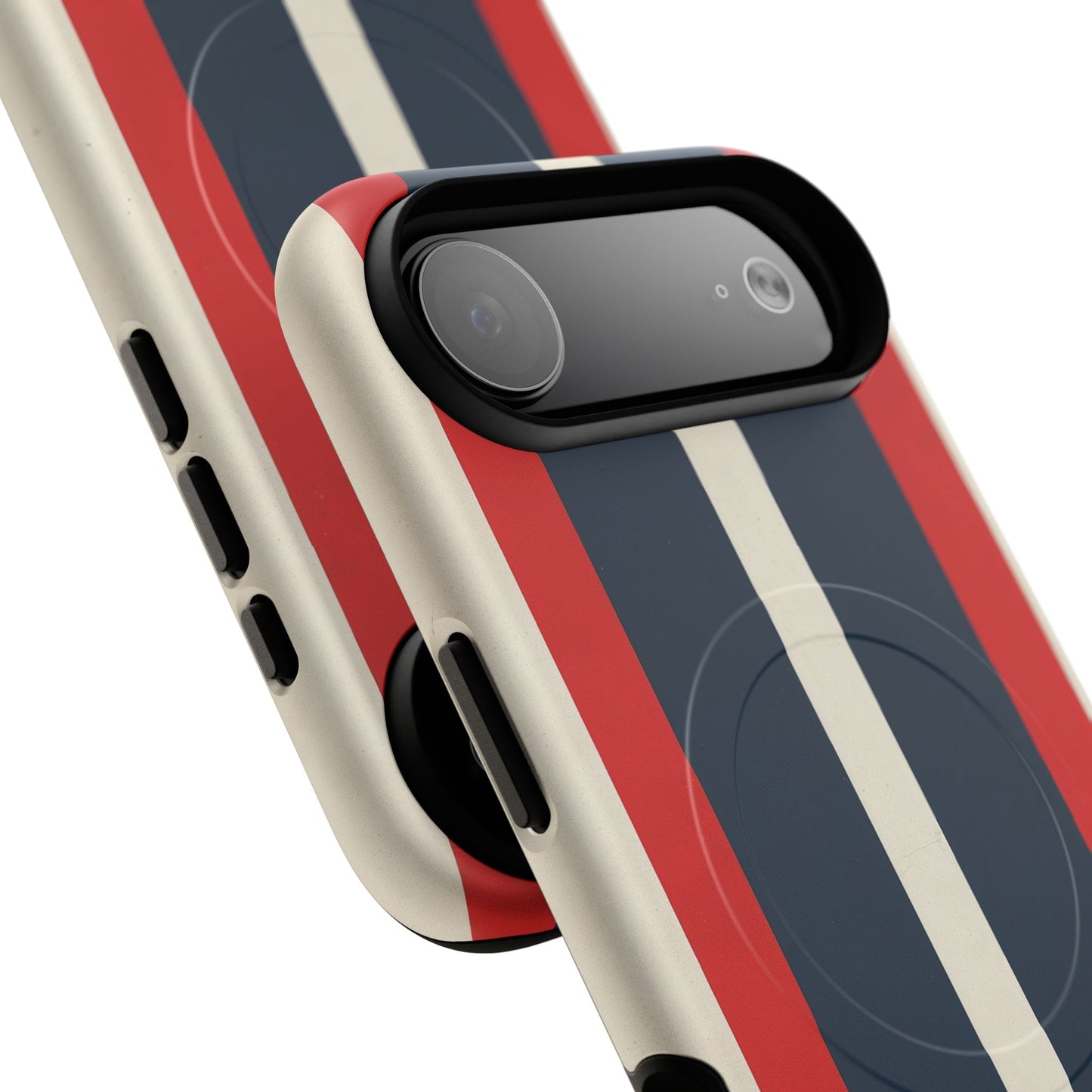 Retro Monaco Stripe Matte iPhone Case - Shockproof MagSafe® Compatible Cover