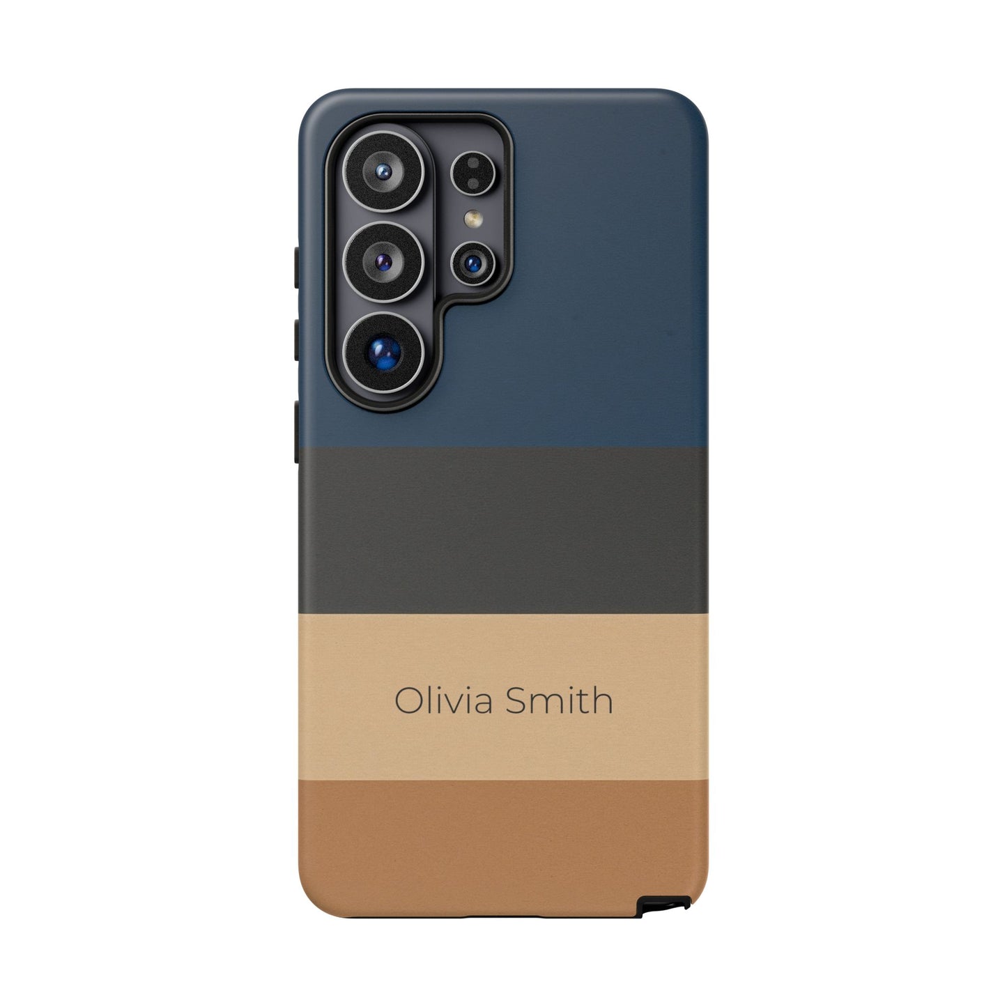 Samsung Galaxy Personalised Name Phone Case - Minimal Colour Block Matte Tough