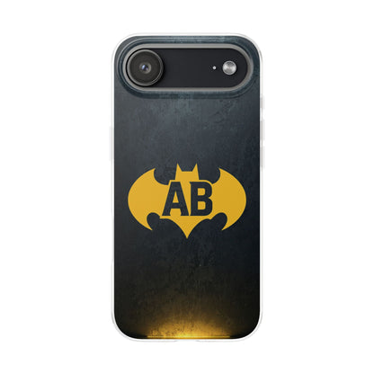 Personalised Bat Superhero Phone Case - Custom Initials Design