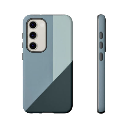 Samsung Galaxy Geometric Blue Phone Case - Minimalist Matte Tough Protective Cover