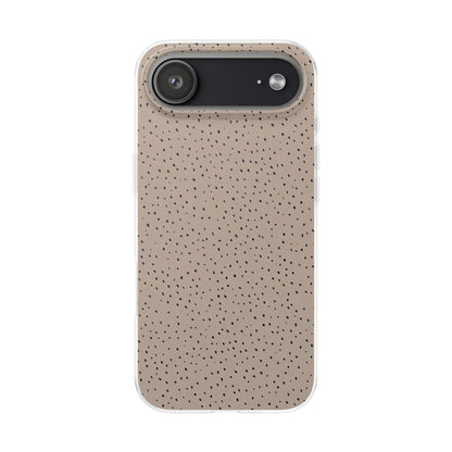 Minimal Micro Leopard Print Phone Case - Taupe & Black Animal Pattern