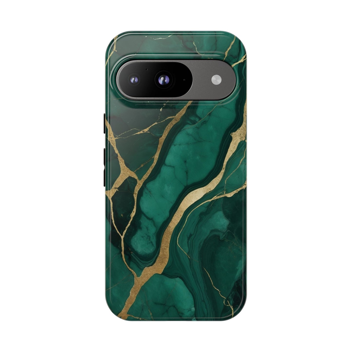 Google Pixel Case - Emerald Luxe Marble with Gold Veins