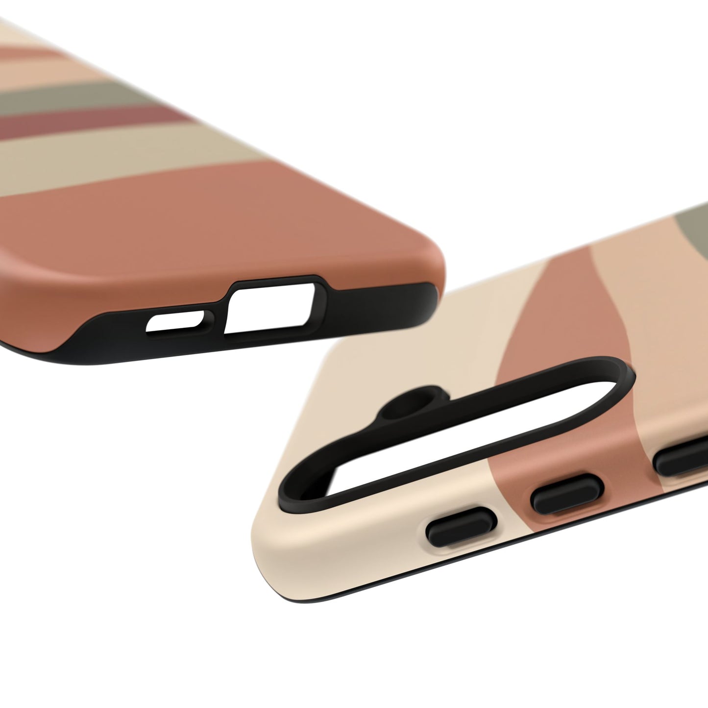 Samsung Galaxy Wavy Stripe Phone Case - Earth Tone Matte Tough Protective Cover
