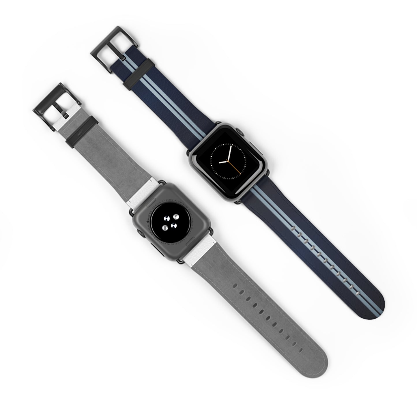 Navy Racing Stripe Apple Watch Strap - Minimal Motorsport Watch Band