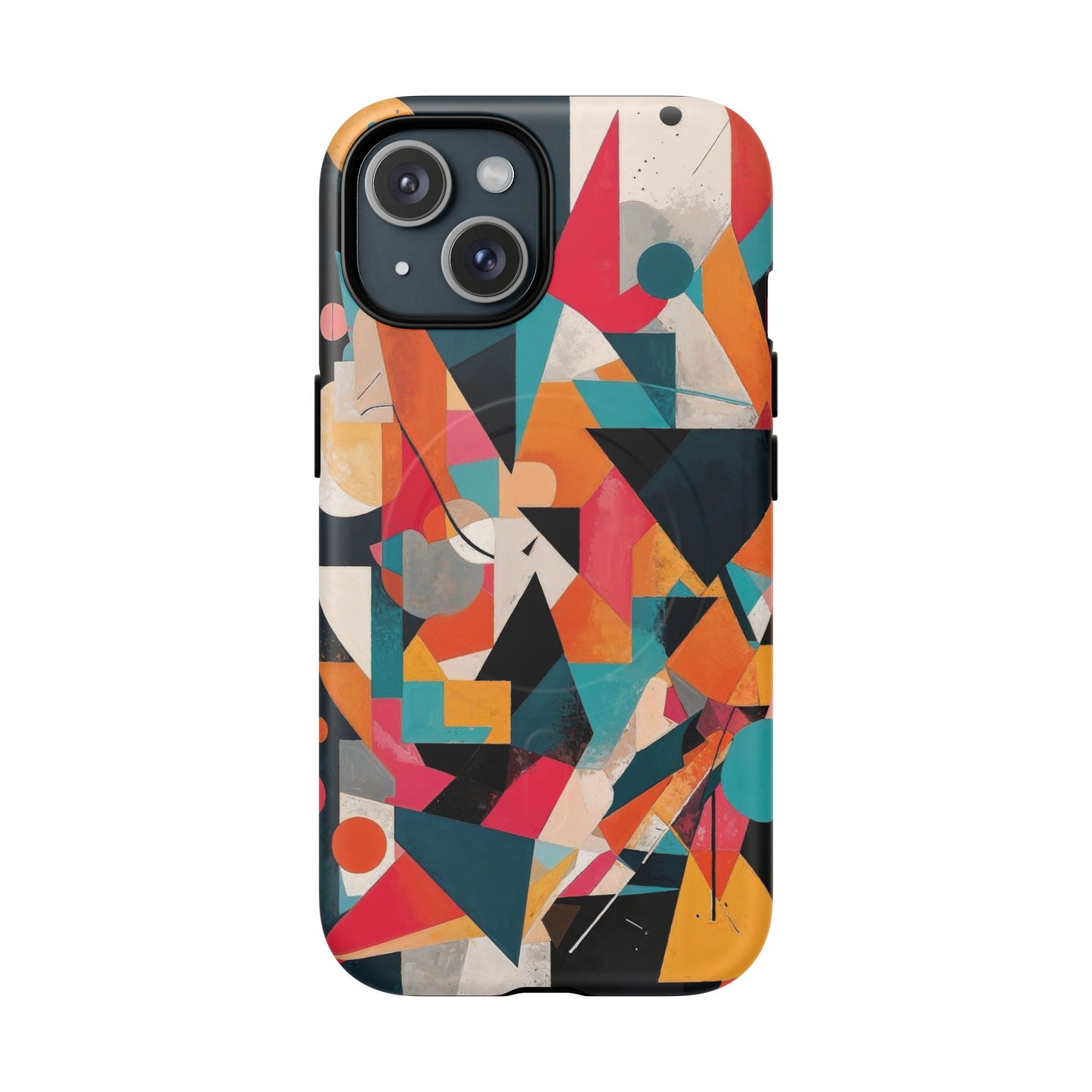 Abstract Colourful Art iPhone Case - Bauhaus Inspired, Shockproof MagSafe® Compatible